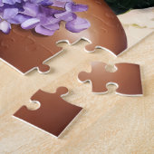 Puzzle Fleurs violettes de la fille noire Portrait botani (Côté)