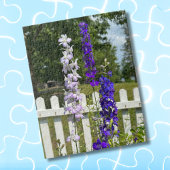 Puzzle Fleurs violettes photo de clôture blanche, Cadeau 