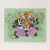 Puzzle Fleurs violettes roses au henné de tigre (Horizontal)