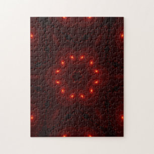 Puzzle Flocon de neige rouge foncé en Bourgogne gothique