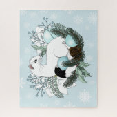 Puzzle Flocons de neige bleu Ermine blanche (Vertical)