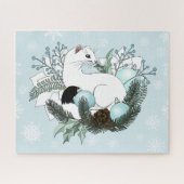 Puzzle Flocons de neige bleu Ermine blanche (Horizontal)