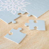 Puzzle Flocons de neige bleu Ermine blanche (Côté)