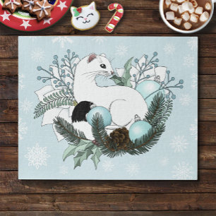 Puzzle Flocons de neige bleu Ermine blanche