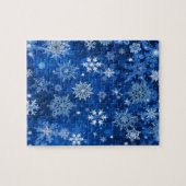 Puzzle Flocons de Noël Bleus et Argent (Horizontal)
