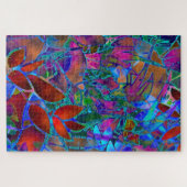 Puzzle Floral Abstract Glas in lood Legpuzzel (Horizontaal)