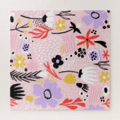 Puzzle Floral Abstrait : Design Vintage créatif. (Horizontal)