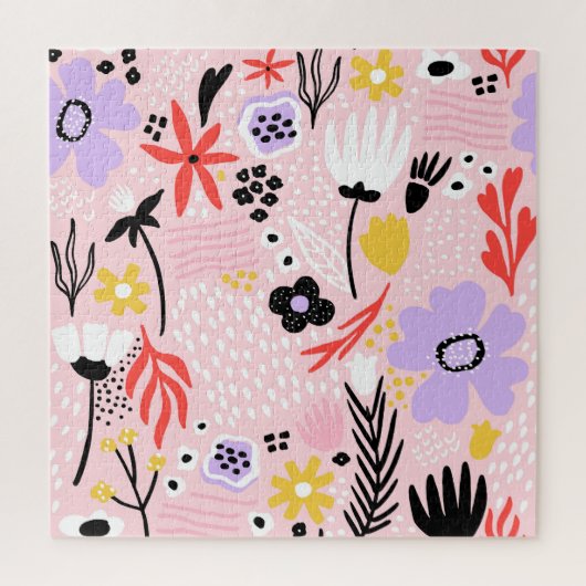 Puzzle Floral Abstrait : Design Vintage créatif. (Vertical)