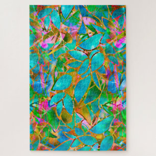 Puzzle Floral Abstrait verre