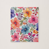 Puzzle Floral aux fleurs colorées d'aquarelle (Vertical)