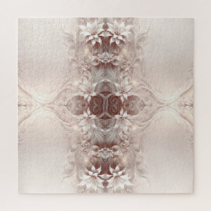 Puzzle floral blanc ivoire
