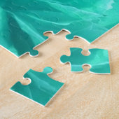 Puzzle Floral bleu-vert coloré (Côté)