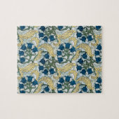 Puzzle Floral Blue Flowers Lily Valley Répétition (Horizontal)