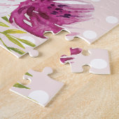 Puzzle Floral Blush Peonies Script tendance Mr et Mrs. (Côté)