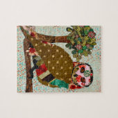 Puzzle floral de hibou rose (Horizontal)