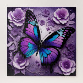Puzzle Floral de papillon pourpre (Vertical)