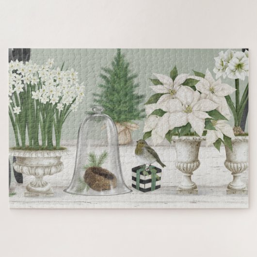 Puzzle floral d'hiver Vintage moderne (Horizontal)