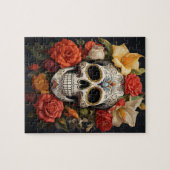 Puzzle floral du crâne sucre (Horizontal)