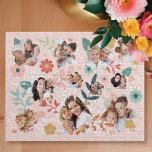 Puzzle Floral Garden Flower Family Photo Frame Collage<br><div class="desc">Un puzzle personnalisé vraiment unique. Notre design comprend onze cadres de fleurs florales pour vous offrir des souvenirs de famille. De beaux floraux et des éléments de feuilles sont disposés autour des cadres photo fleuris, créant un jardin de fleurs en fleurs. Personnalisez avec un monogramme et deux de vos propres...</div>