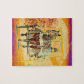 Puzzle Floral Grunge Amish Horse et Buggy (Horizontal)