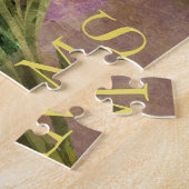 Puzzle Floral Jaune Daffodil Fleurs de printemps Monogram (Côté)