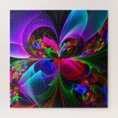 Puzzle Floral moderne Art Abstrait Rouge Bleu Motif #12 (Horizontal)