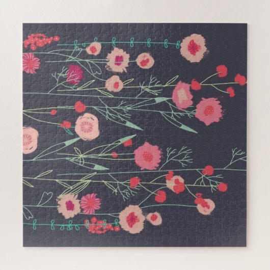 Puzzle Floral moderne foncé (Horizontal)
