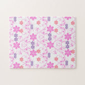 Puzzle Floral moderne violet rose (Horizontal)