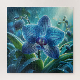 Puzzle Floral orchidée bleue