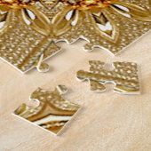 Puzzle floral orné d'or noir (Côté)