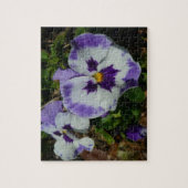 Puzzle Floral Purple and White Pansies (Vertical)