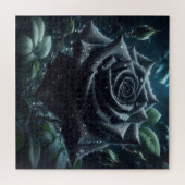 Puzzle Floral Rose noir (Horizontal)