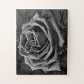 Puzzle floral rose noire et blanche (Vertical)