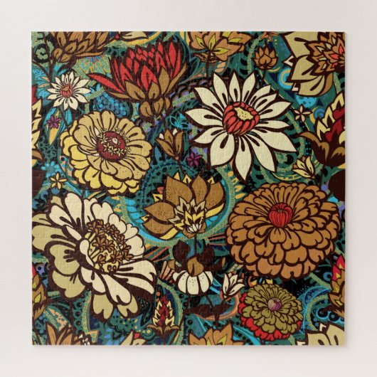Puzzle Floral sans couture motif, design d'impression ori (Vertical)