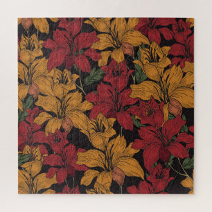 Puzzle Floral Tropical, Beau Motif sans couture.