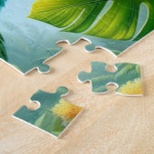Puzzle Floral tropical macaw vert (Côté)
