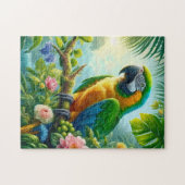Puzzle Floral tropical macaw vert (Horizontal)