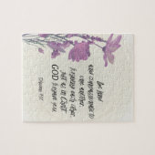 Puzzle floral verset de la Bible (Horizontal)