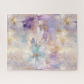 Puzzle Flore bleu violet d'or blanc (Horizontal)