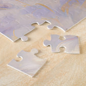 Puzzle Flore bleu violet d'or blanc (Côté)