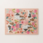 Puzzle Flore de chiens de Basset Hound (Horizontal)