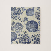 Puzzle Flore d'impression florale de fleurs bleues antiqu (Vertical)