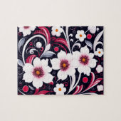 Puzzle Flore Motif mignon Fleurs blanches (Horizontal)