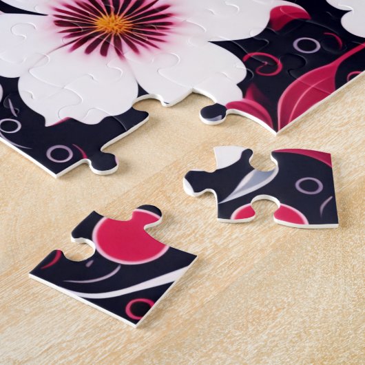 Puzzle Flore Motif mignon Fleurs blanches (Côté)
