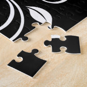 Puzzle Flore rouge blanc et noire (Côté)