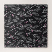 Puzzle Flore tirée à la main : Conception transparente (Horizontal)