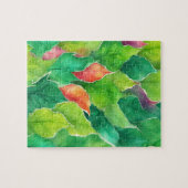 Puzzle Flore Verte Avec Feuilles D'Automne (Horizontal)