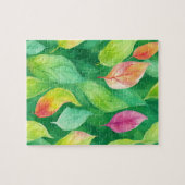 Puzzle Flore Verte Avec Feuilles D'Automne (Horizontal)