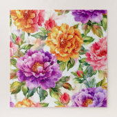 Puzzle Flores d'aquarelle à fleurs vintages (Vertical)