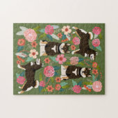 Puzzle Flores de Black et de Tan Shiba Inu (Horizontal)